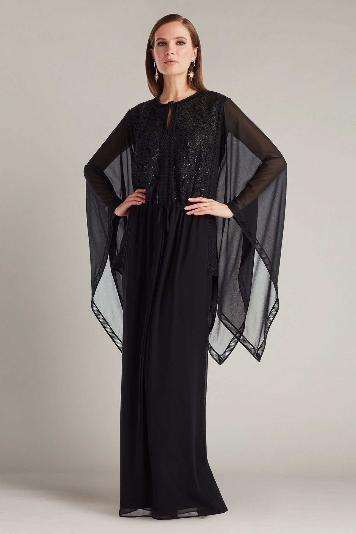 Roena Sequin Embroidered Caftan Gown