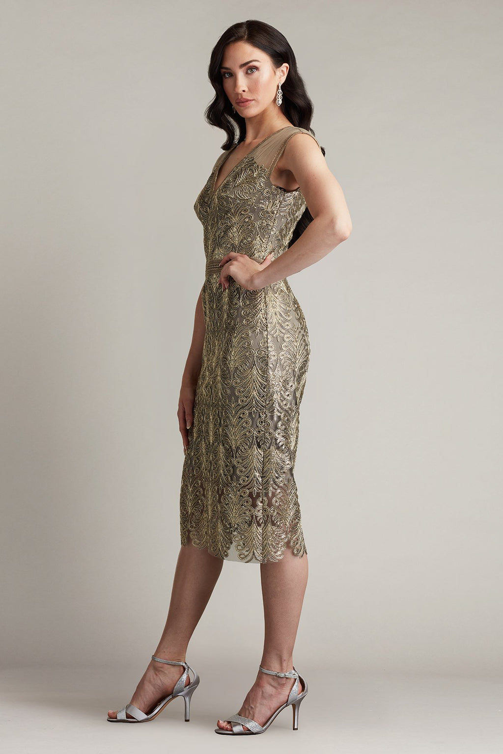Evonne Sequin Embroidered Dress