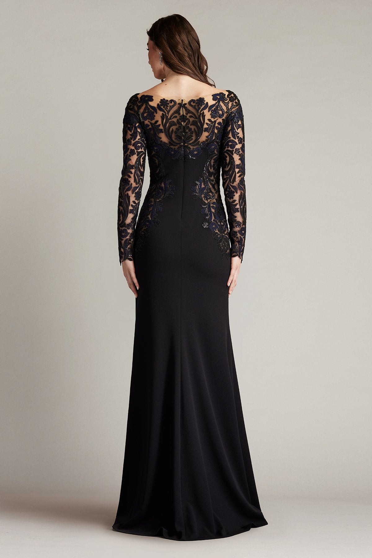Damita Sequin Embroidered Illusion Gown
