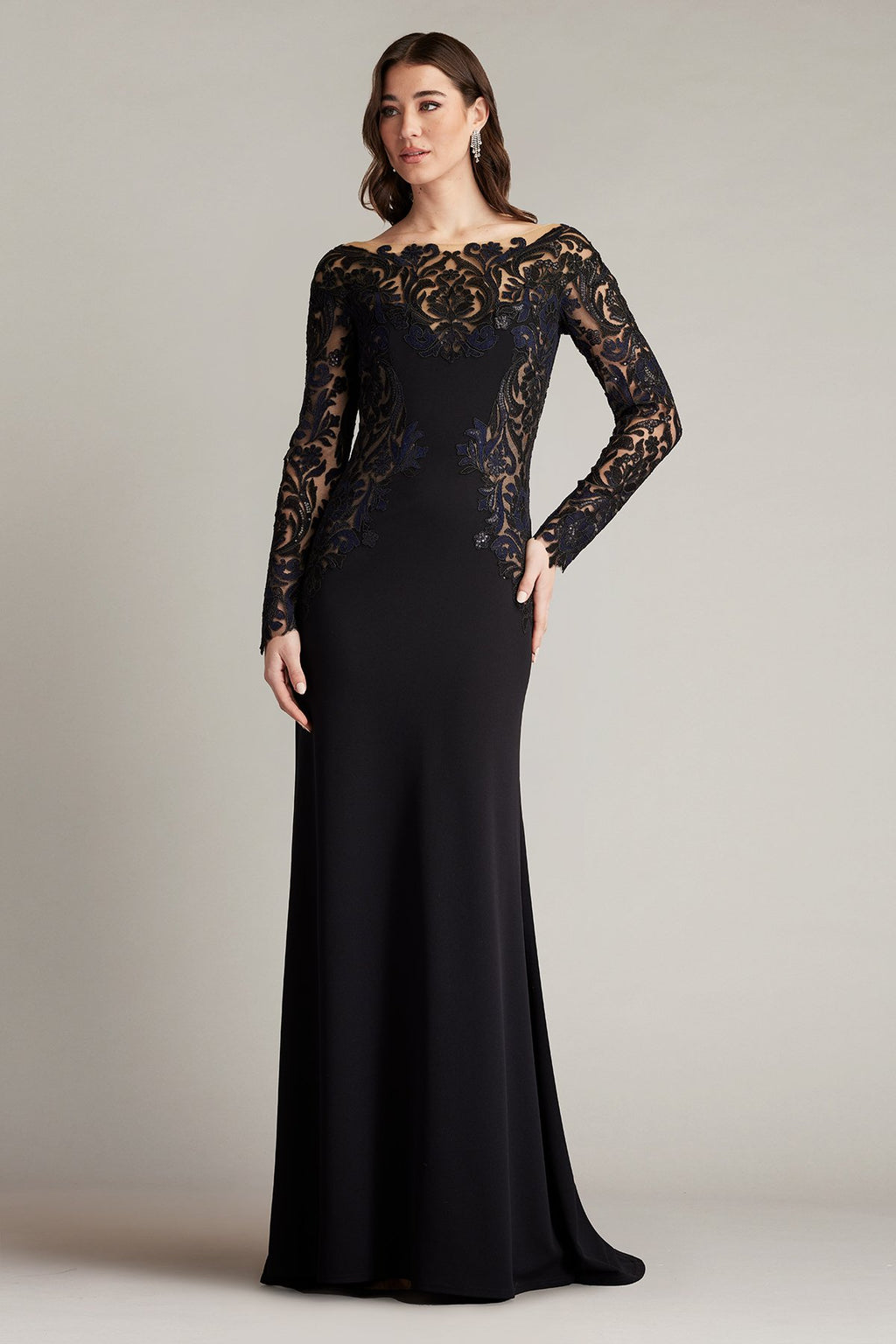 Damita Sequin Embroidered Illusion Gown