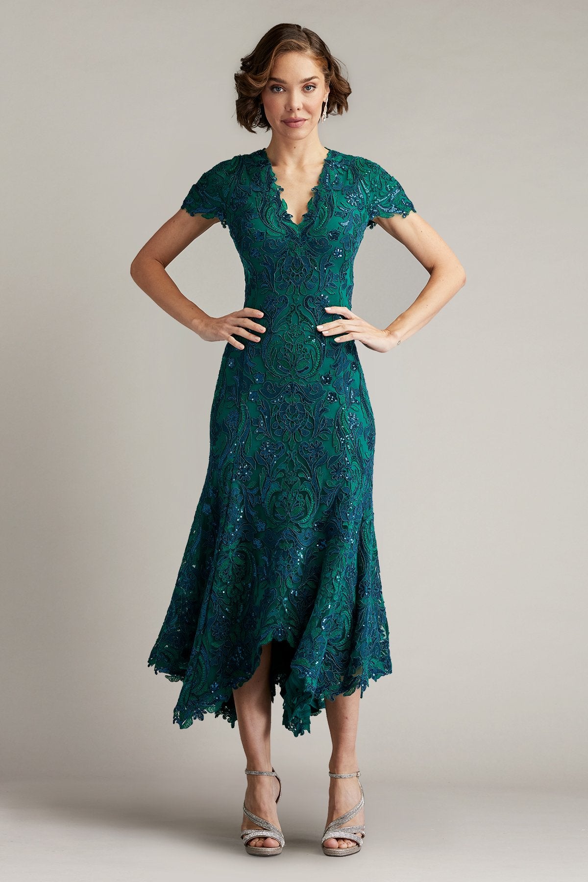 Pella Sequin Embroidered Midi Dress
