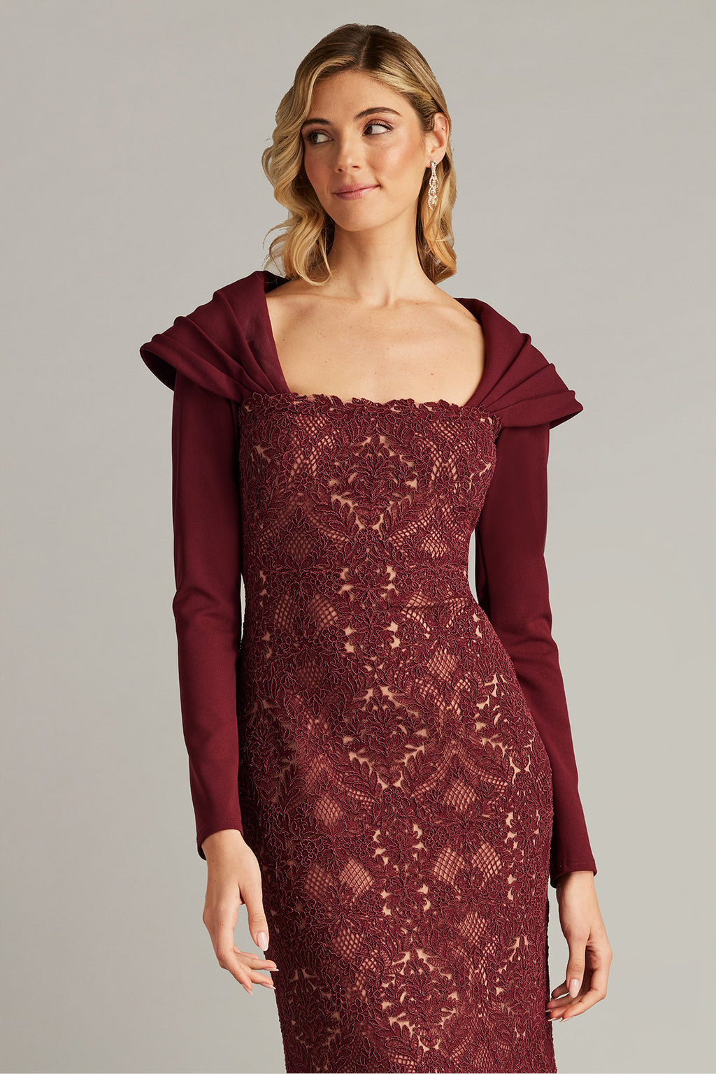 Ambar Embroidered Portrait Collar Gown