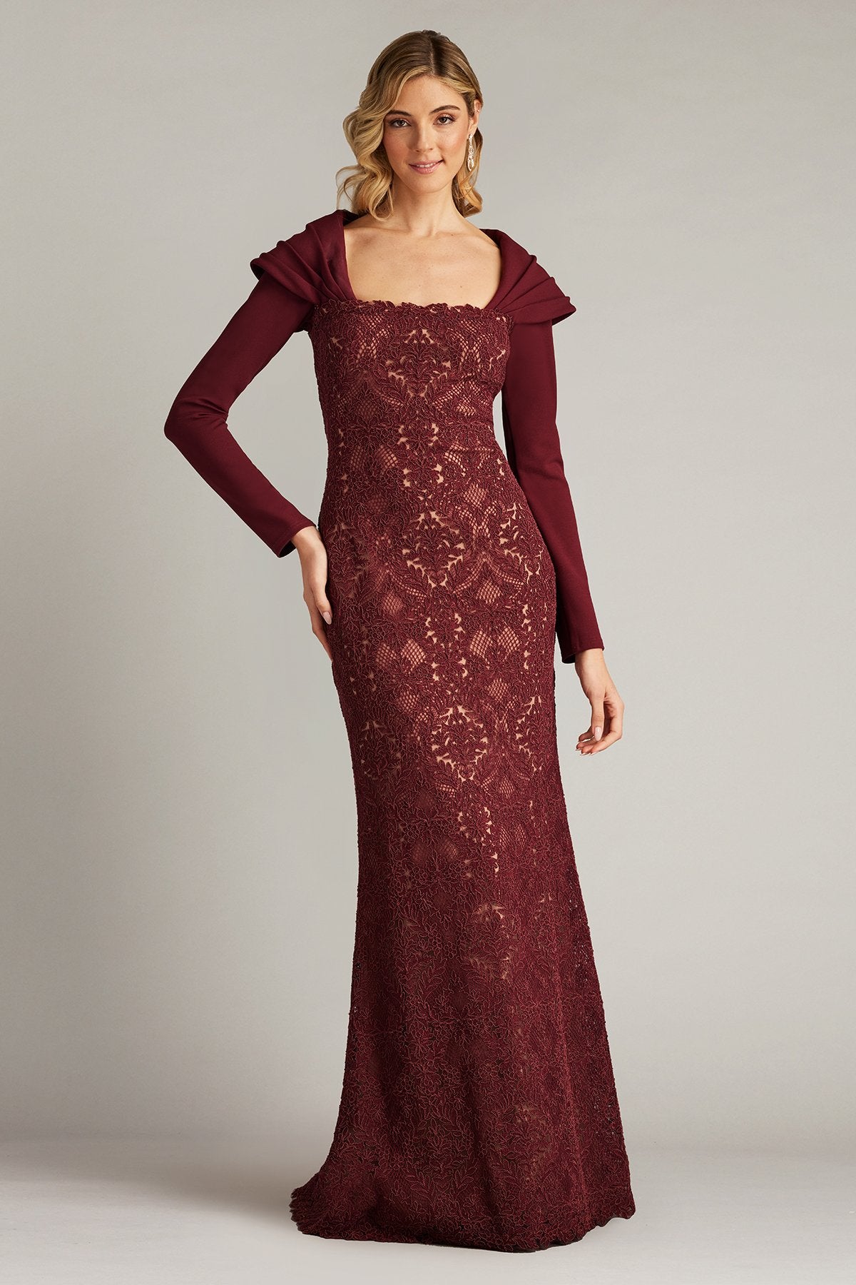 Ambar Embroidered Portrait Collar Gown
