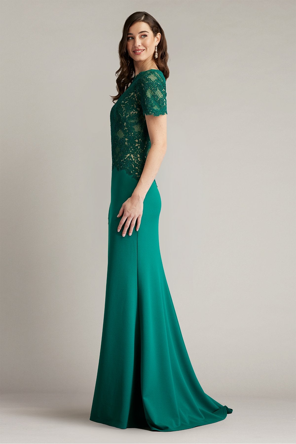 Mitra Lattice Embroidered Bodice Gown