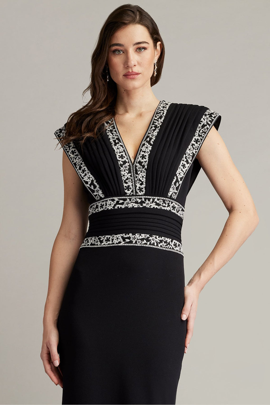 Bedi Embroidered Trim Gown
