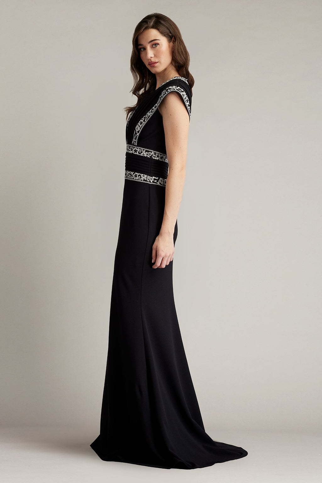 Bedi Embroidered Trim Gown