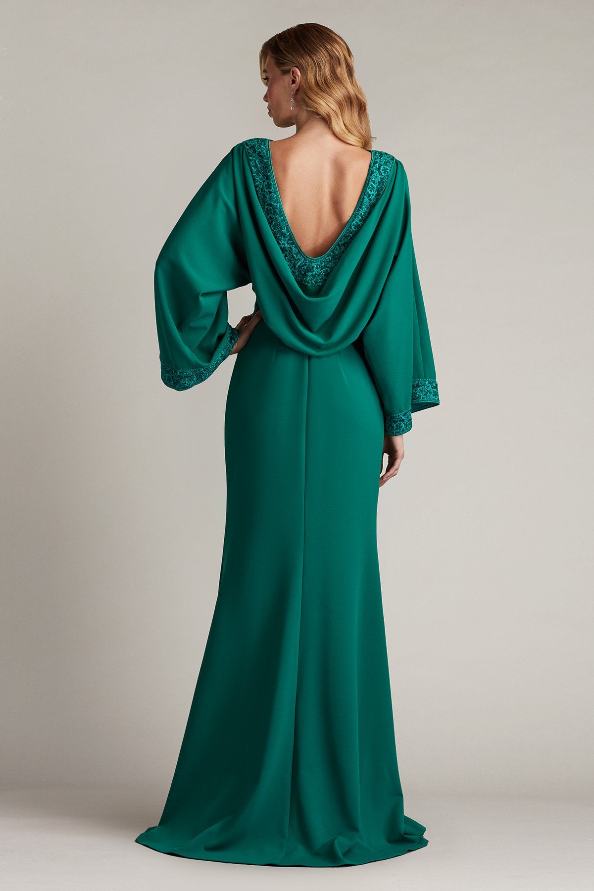 green cowl back dress Emerald Green Maxi Dress M