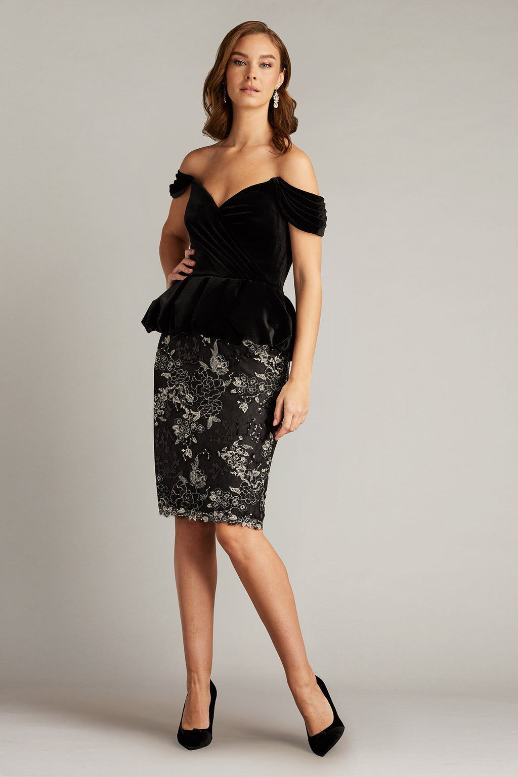 Selah Off Shoulder Peplum Dress