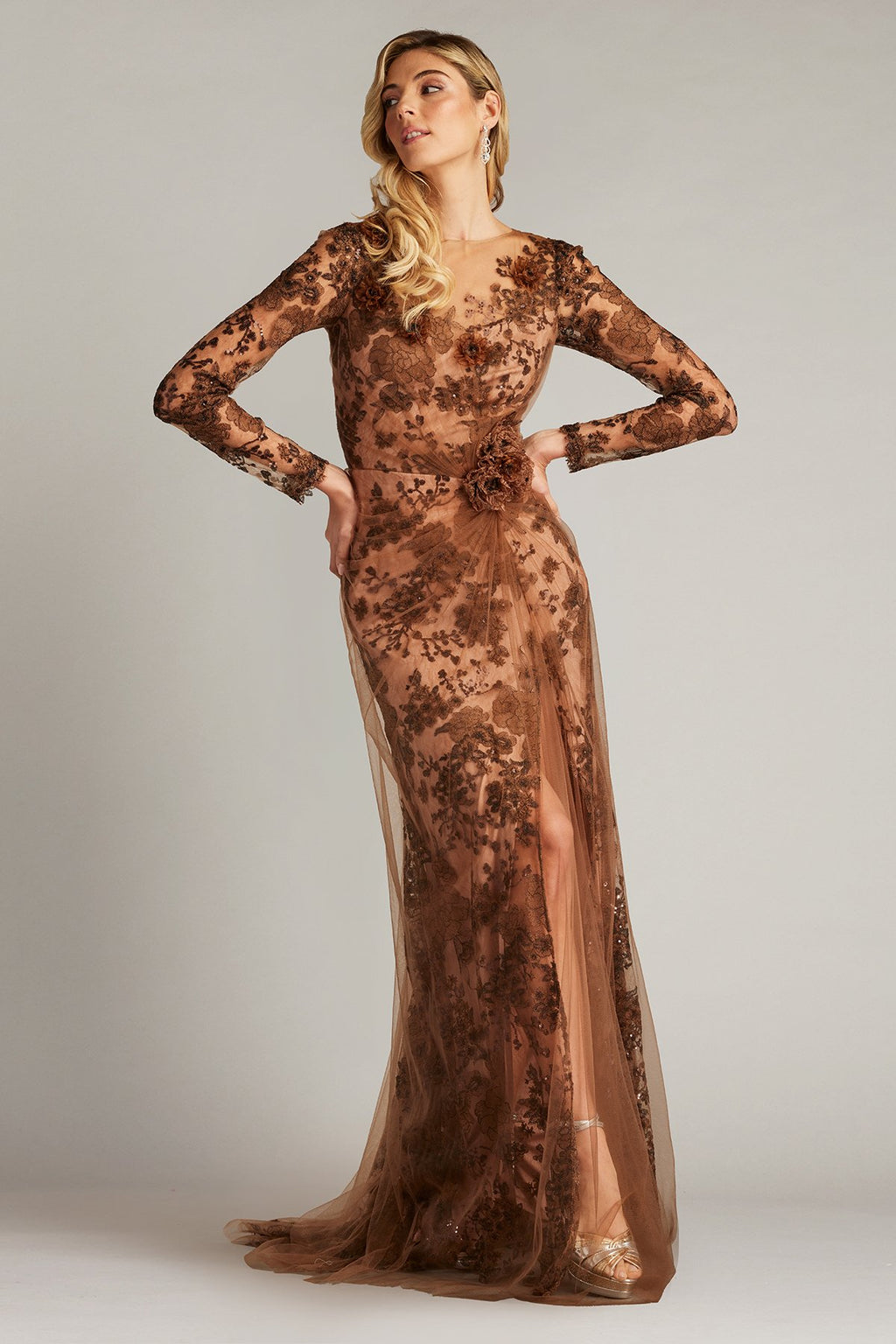 Silvia Embroidered Illusion Gown