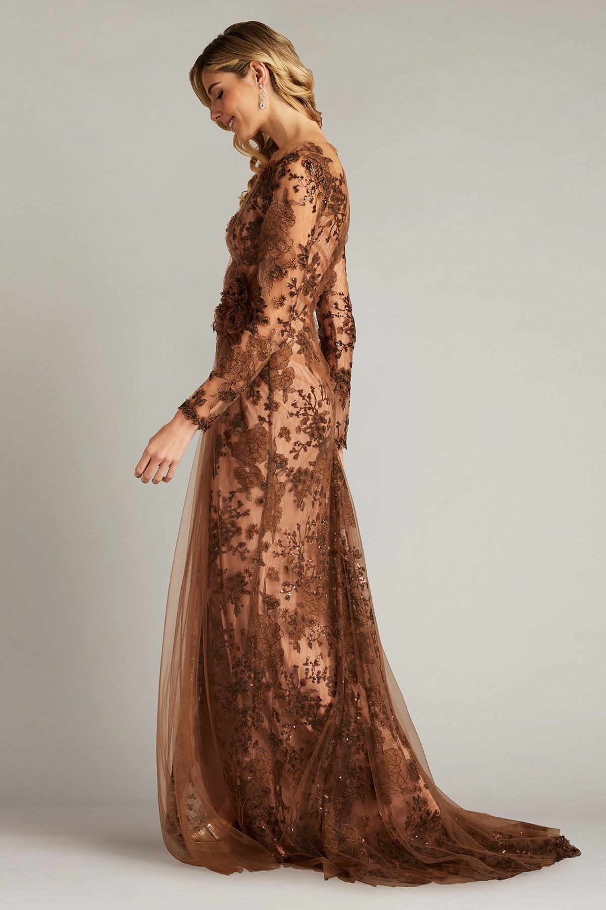 Silvia Embroidered Illusion Gown
