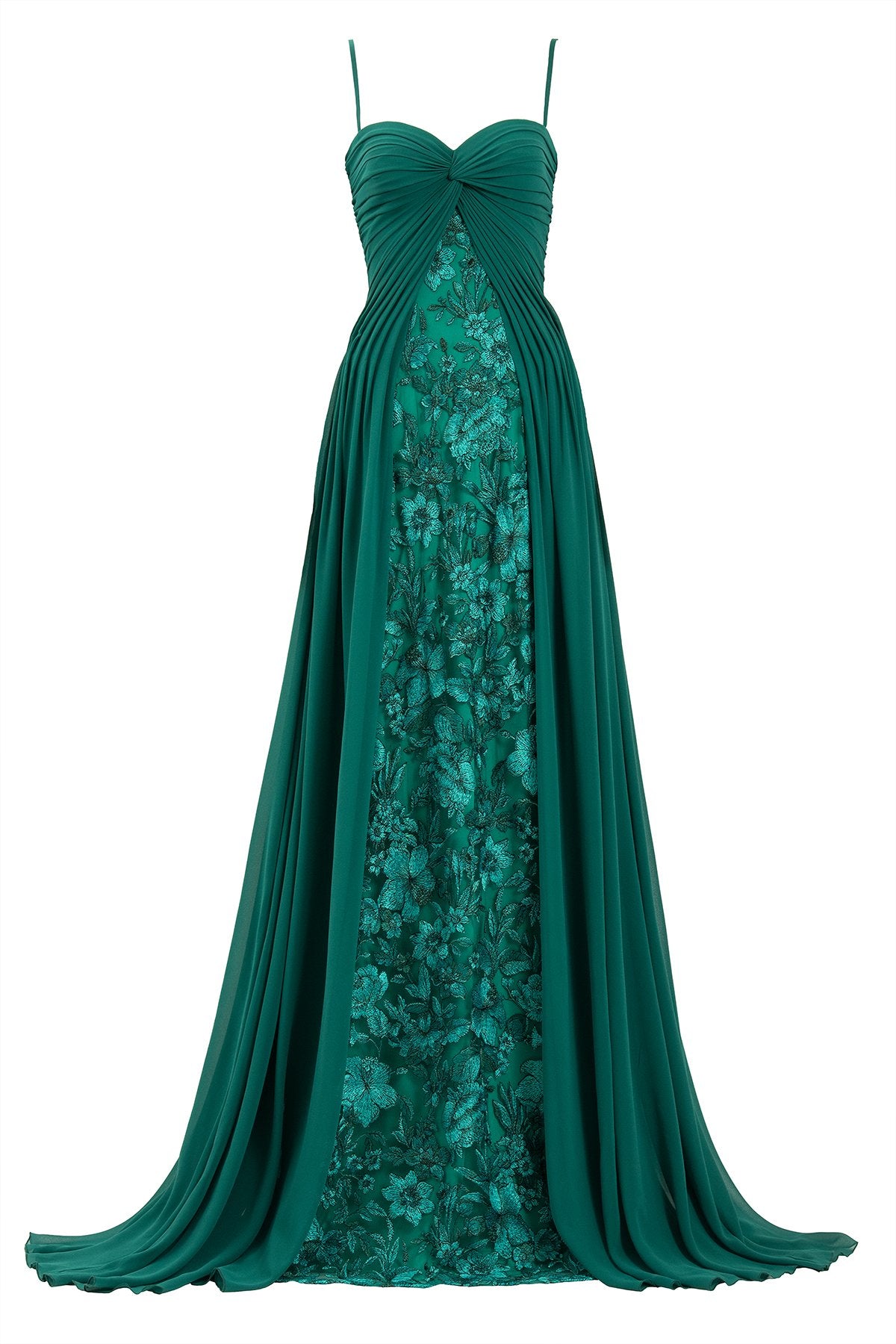 Monte Chiffon Overlay Embroidered Gown  Tadashi Shoji Official Online  Boutique