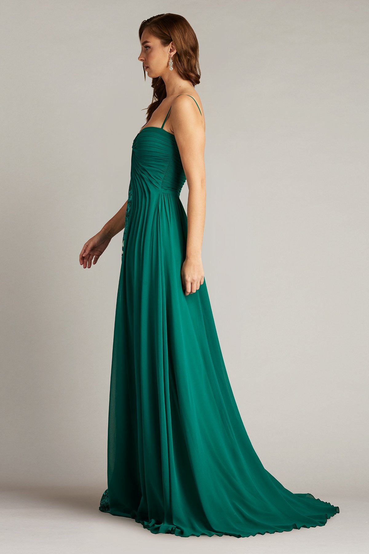 Monte Chiffon Overlay Embroidered Gown