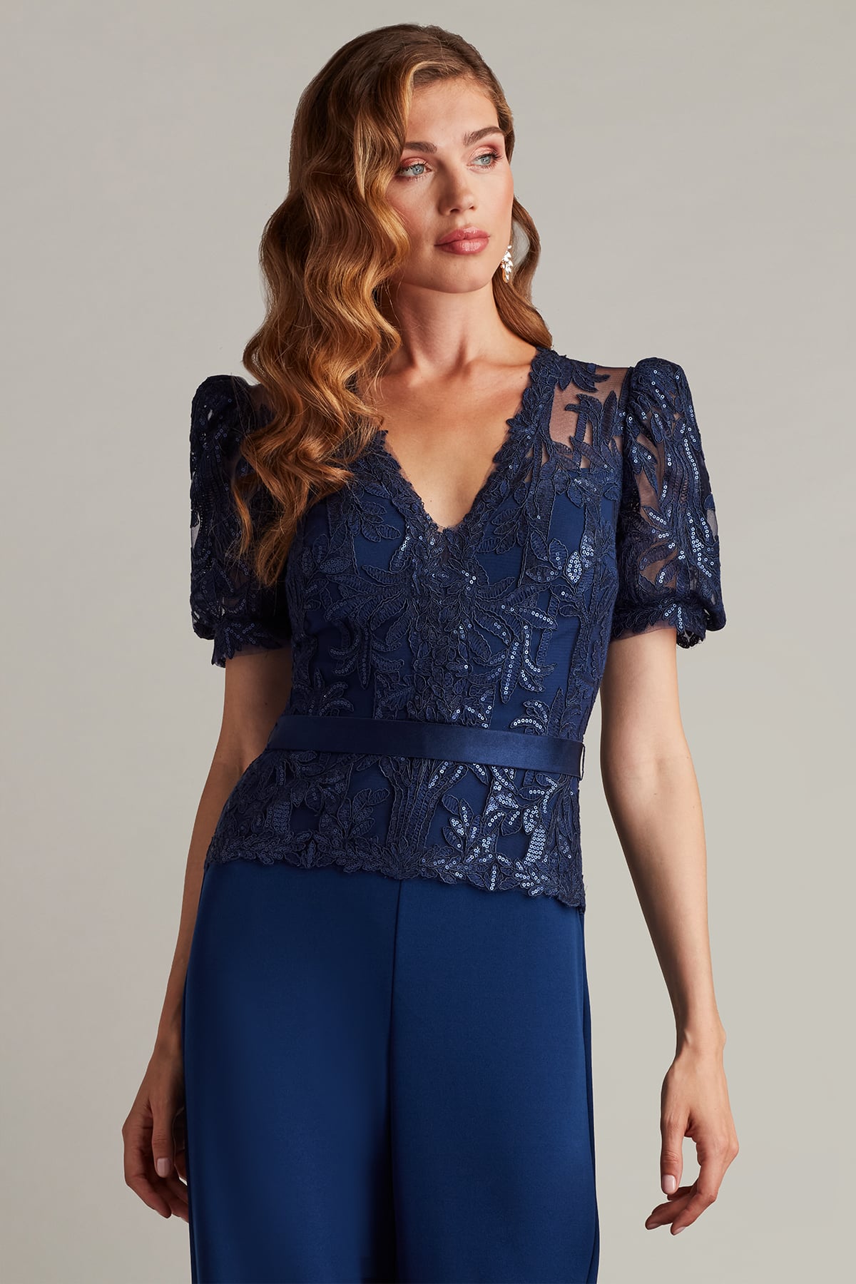Ziya Embellished Puff Sleeve Jumpsuit – Tadashi Shoji Official