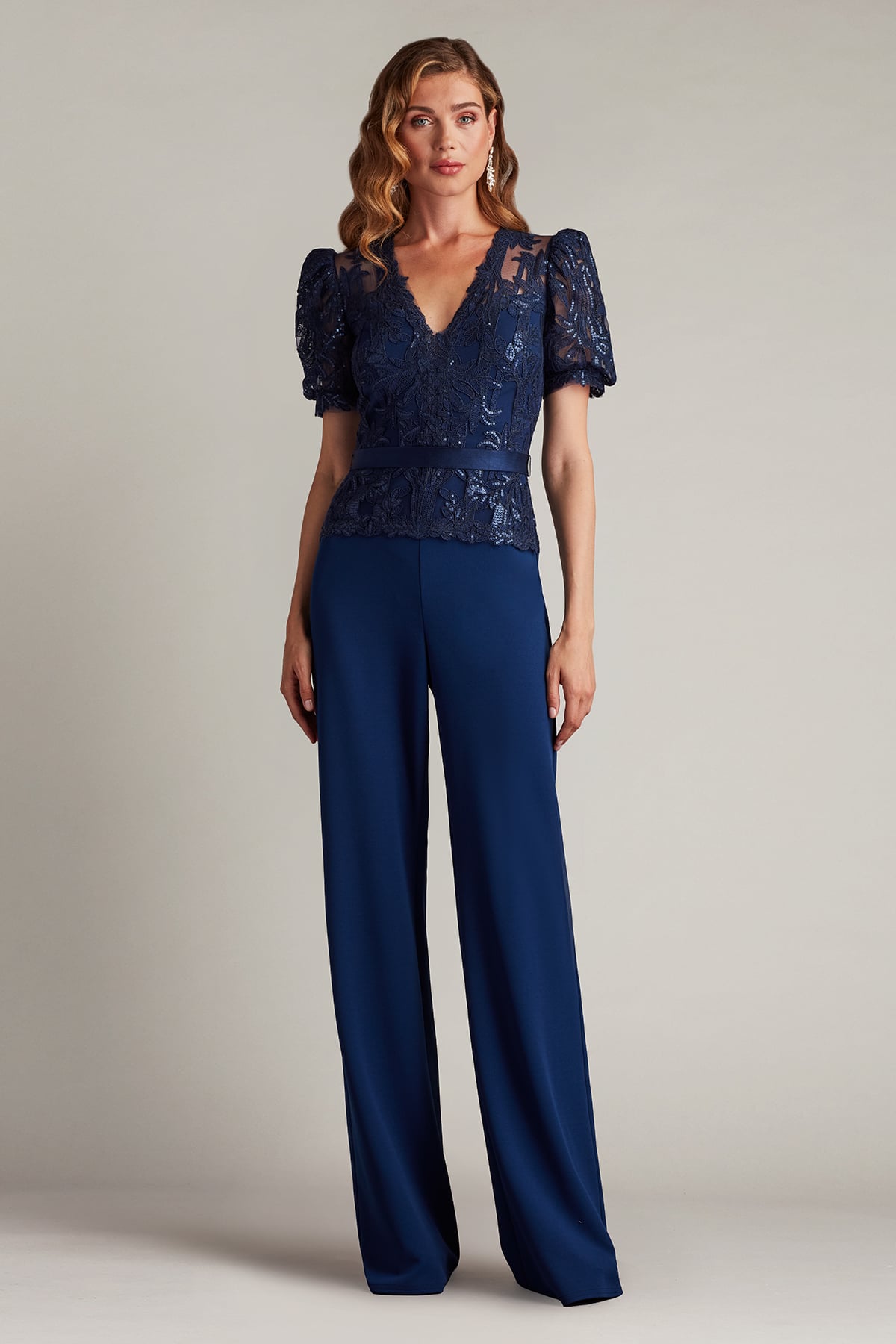Ziya Embellished Puff Sleeve Jumpsuit – Tadashi Shoji Official