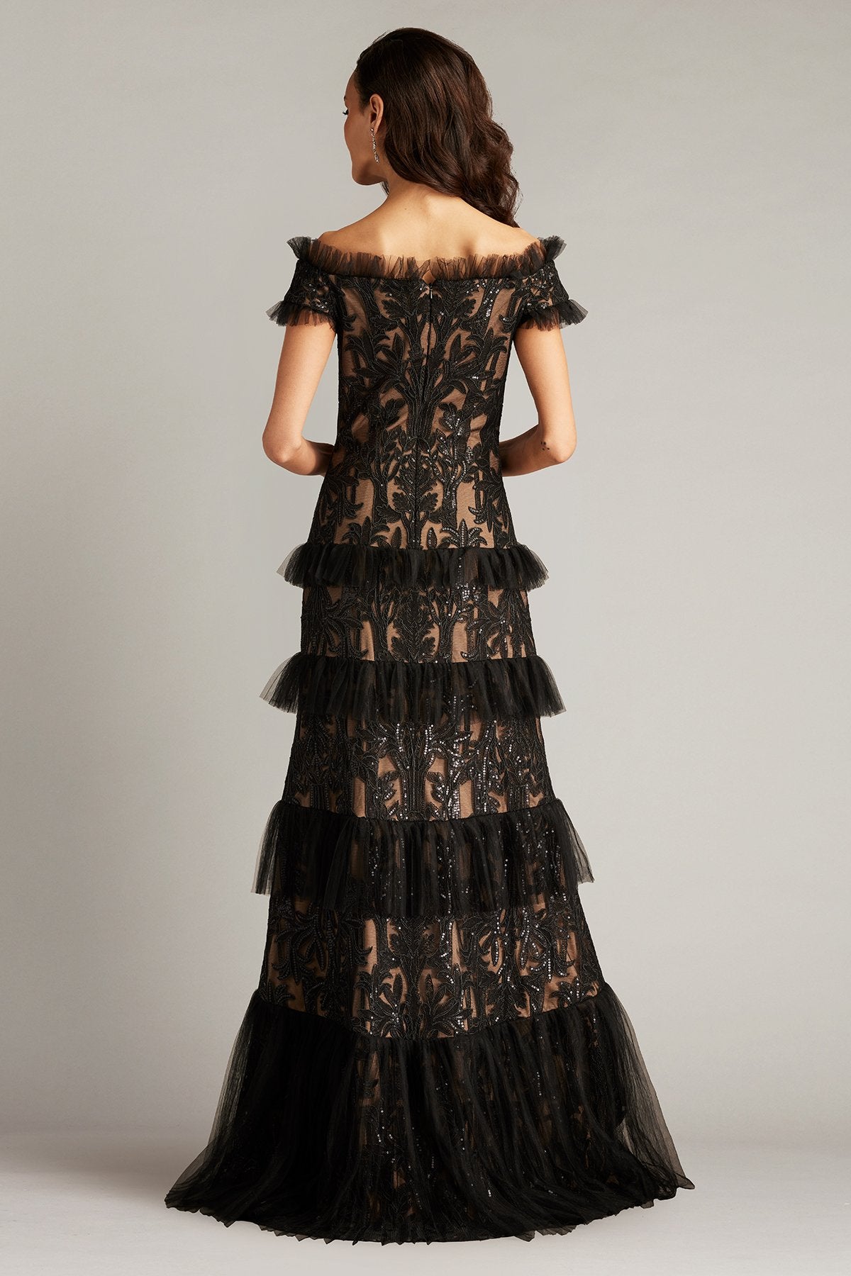 Pemma Sequin Embroidered Tiered Gown – Tadashi Shoji Official
