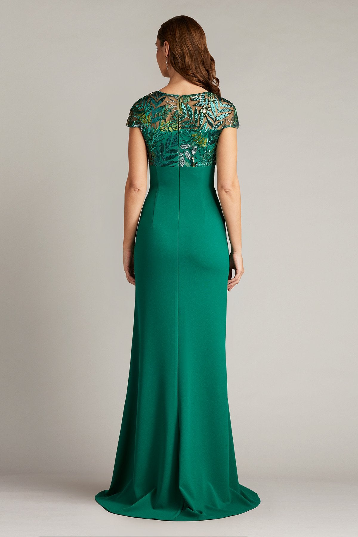Eleonora Draped Sequin Illusion Gown