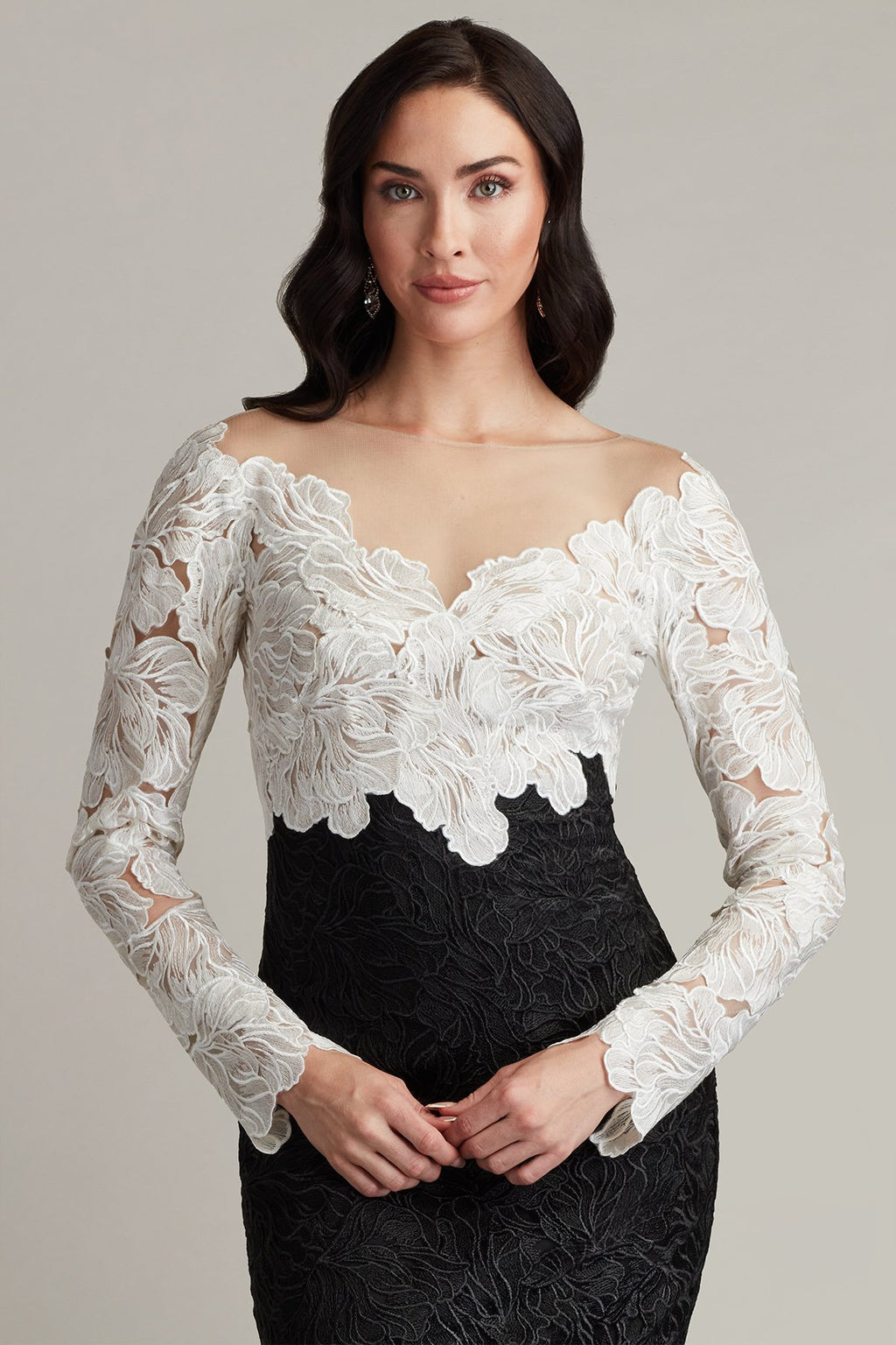 Golie Embroidered Bodice Illusion Dress