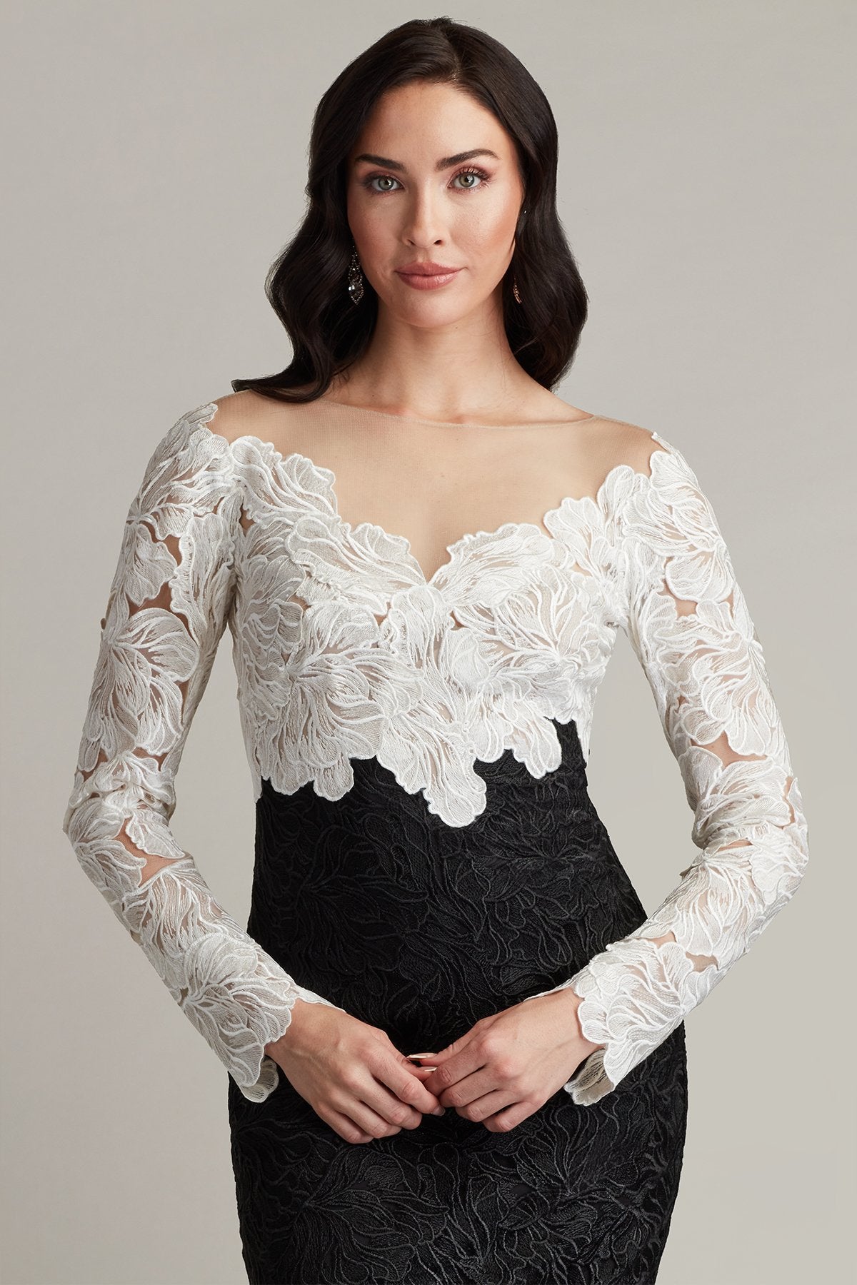 Golie Embroidered Bodice Illusion Dress