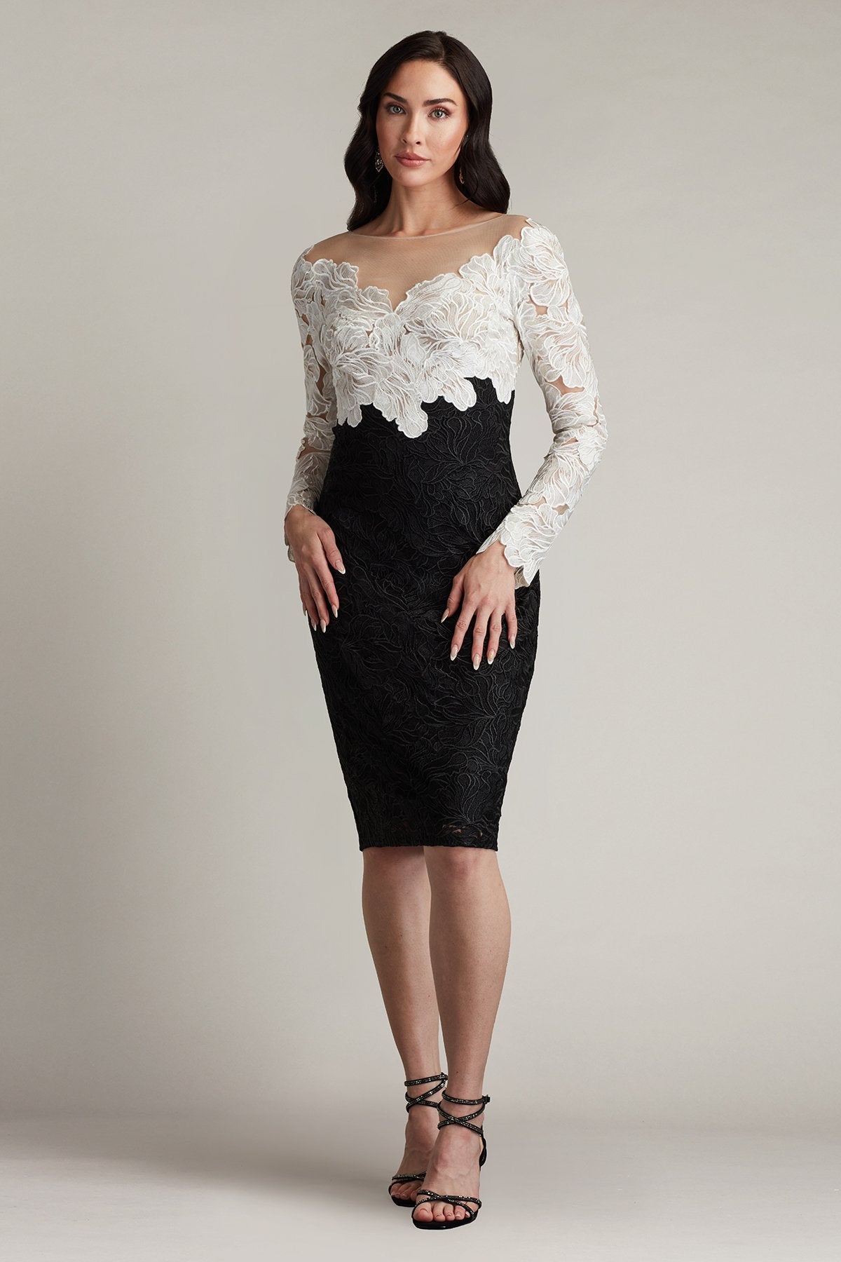 Golie Embroidered Bodice Illusion Dress