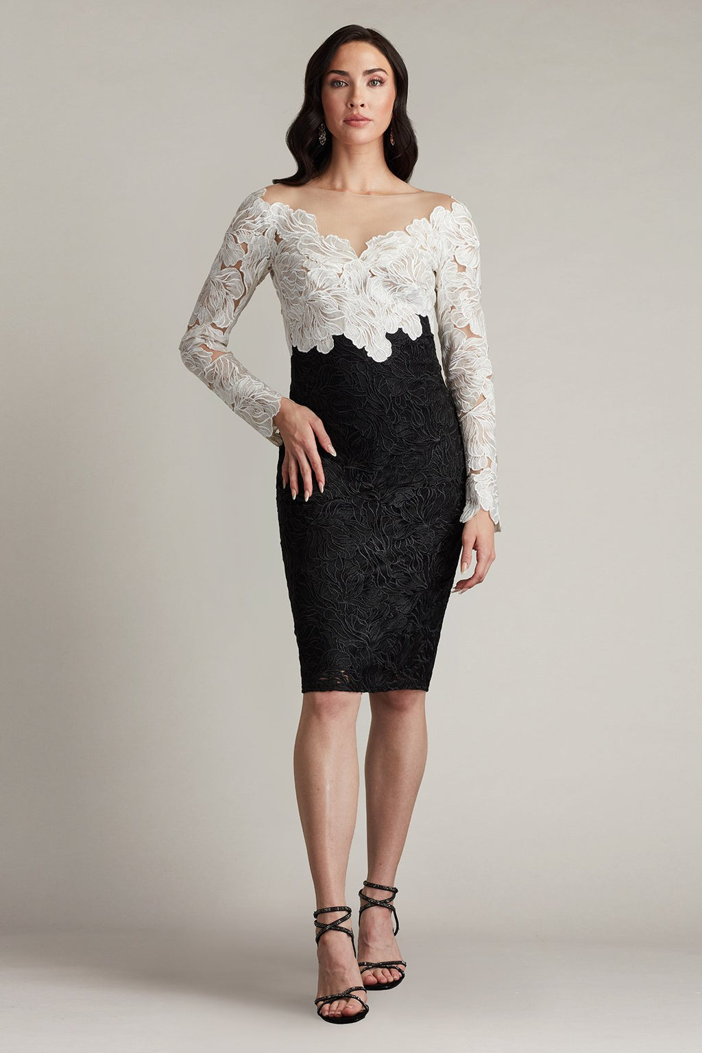 Golie Embroidered Bodice Illusion Dress