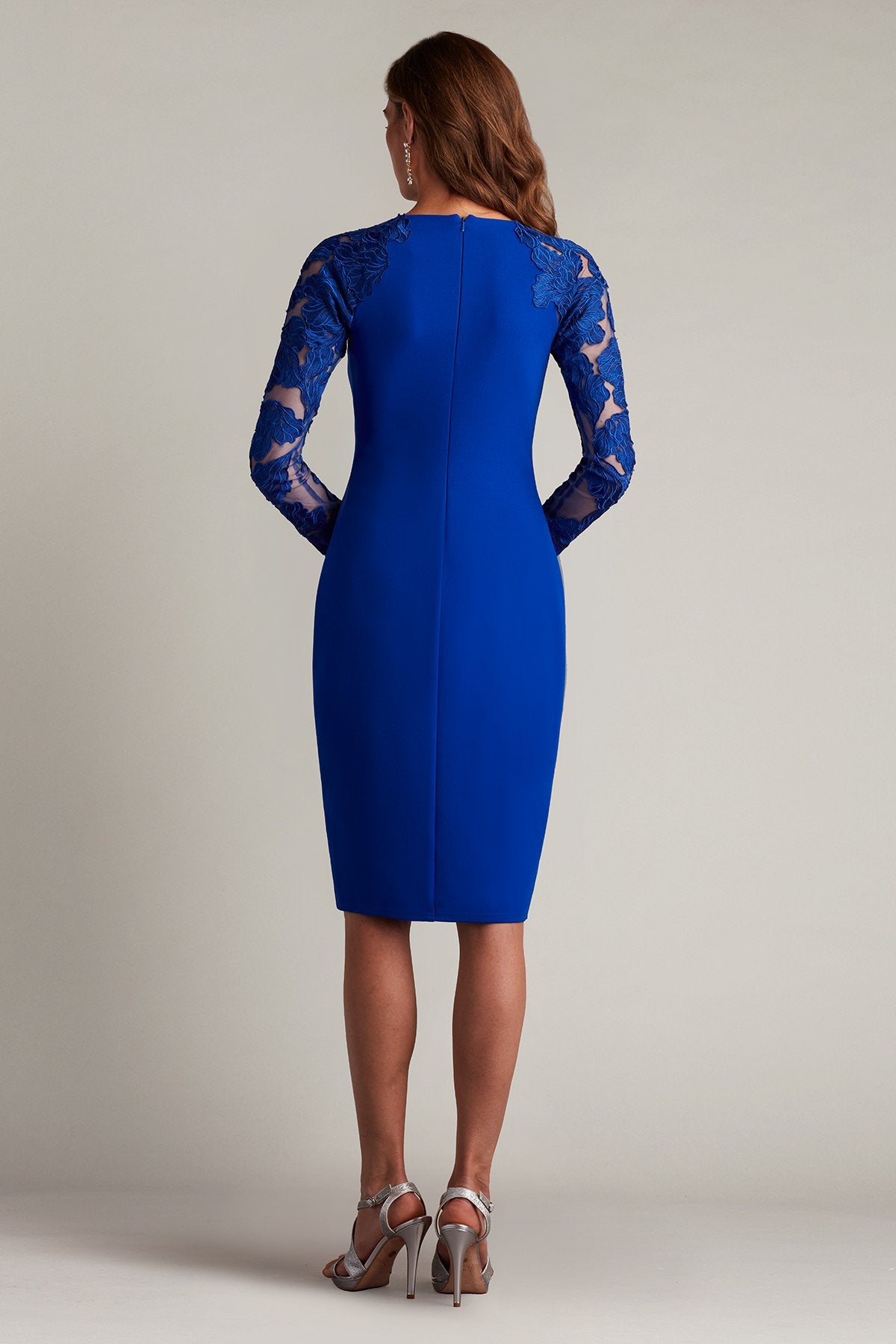 Emille Embroidered Illusion Cocktail Dress