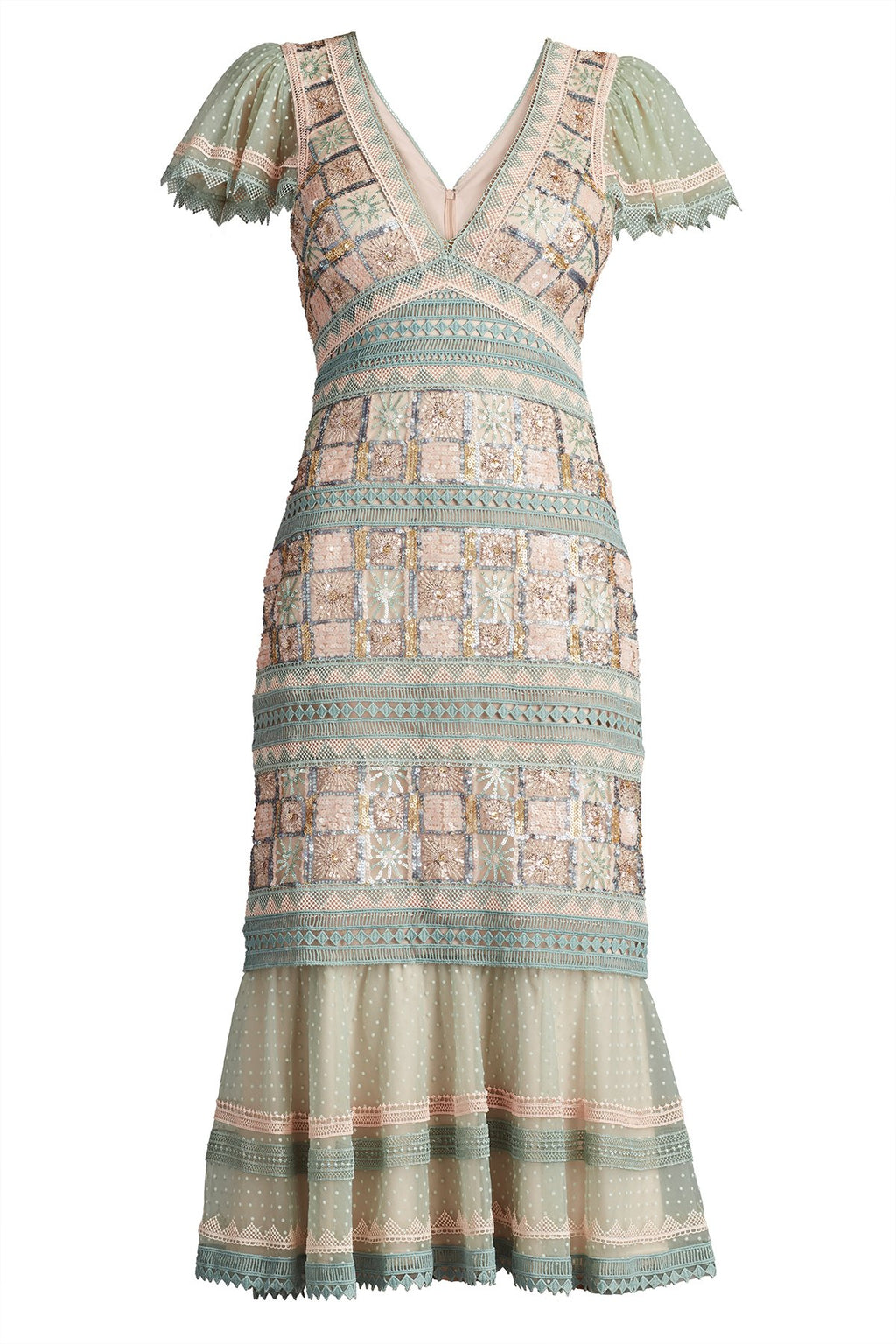 Belle Sequin Lace Panel Midi Dress Tadashi Shoji Official Online Boutique Belle Sequin Lace Panel Midi Dress Tadashi Shoji Official Online Boutique