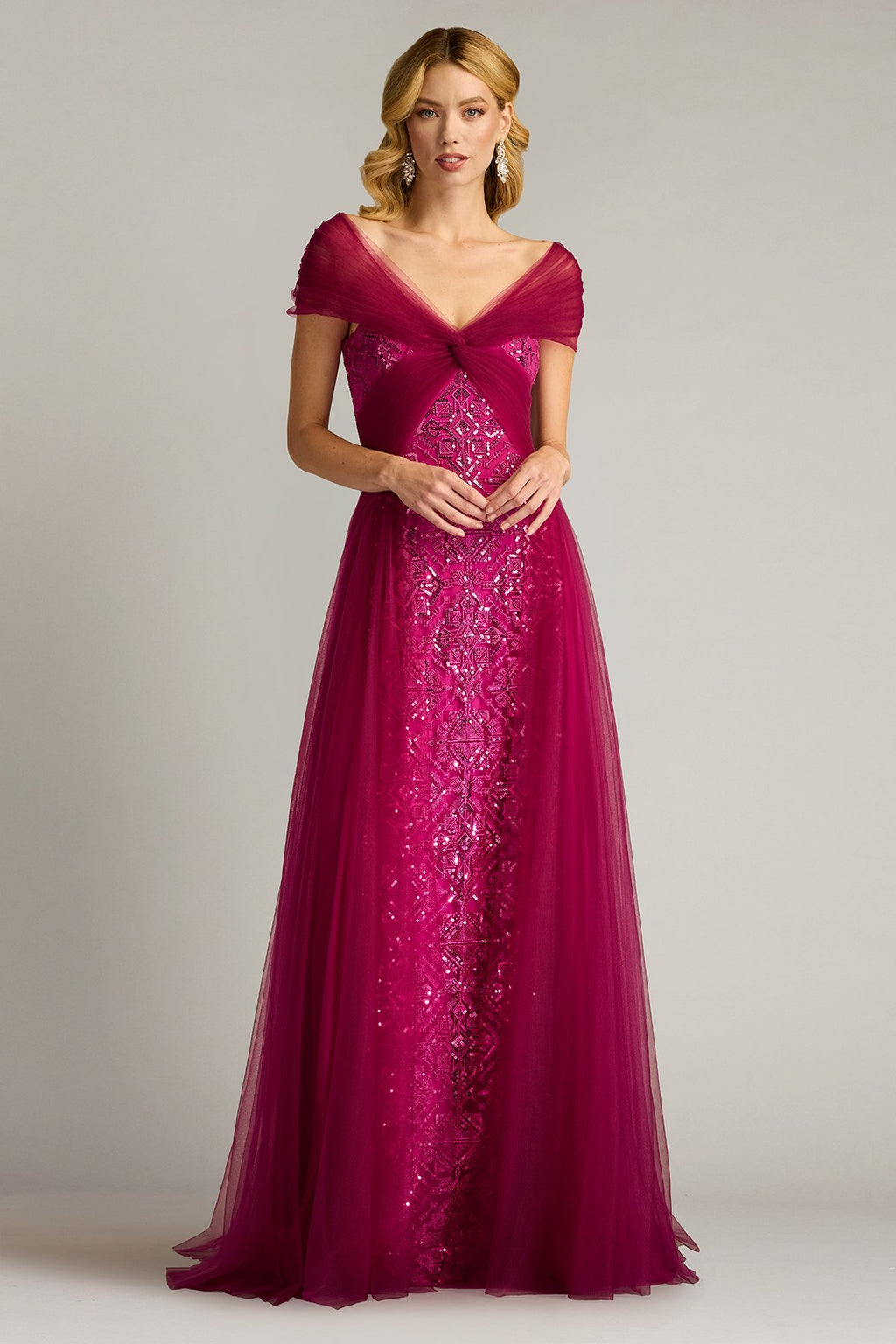 Kollmer Sequin Embroidered Tulle Gown