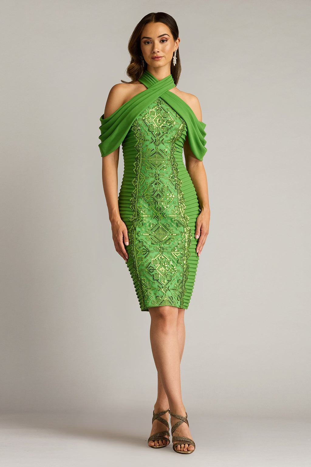 Chenoa Embellished Halter Dress