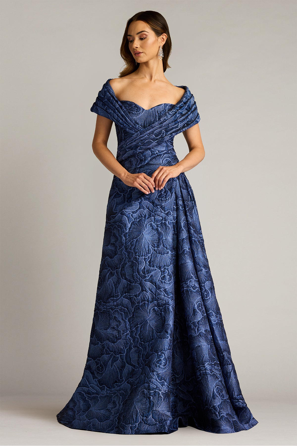 Durant Floral Jacquard Gown  Tadashi Shoji Official Online Boutique