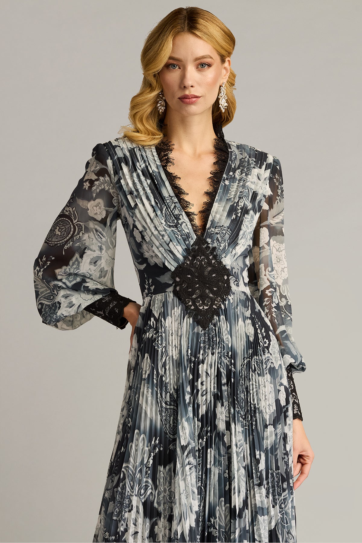 Audra Floral Print Chiffon Gown