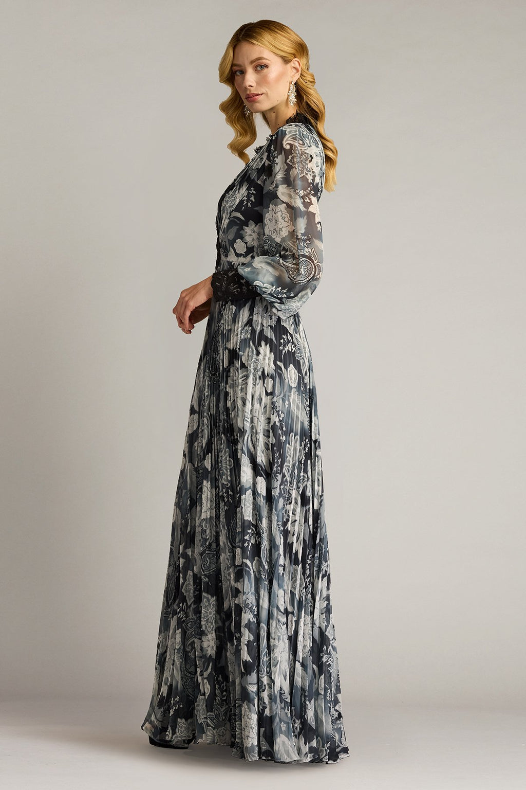 Audra Floral Print Chiffon Gown
