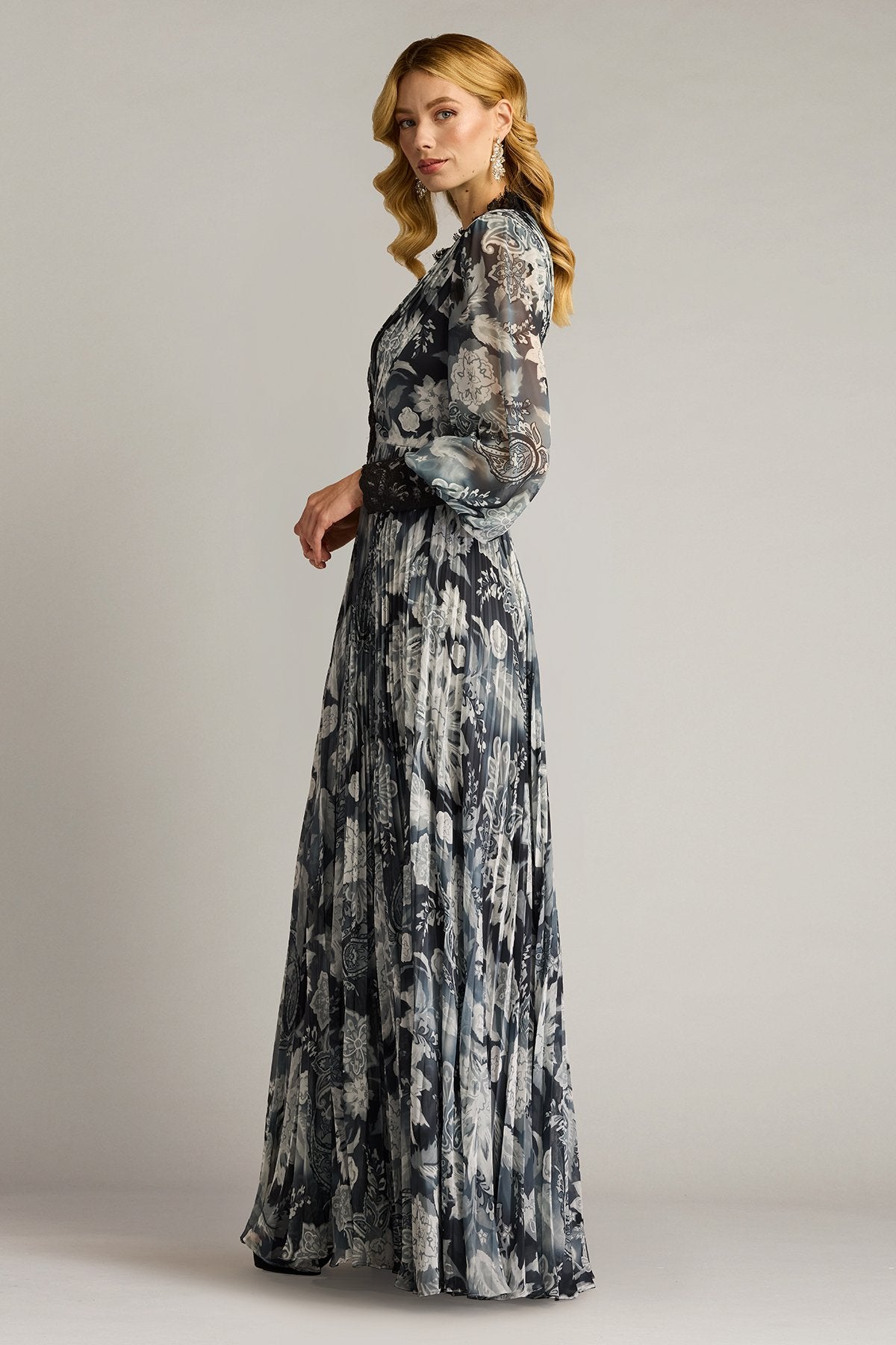 Audra Floral Print Chiffon Gown