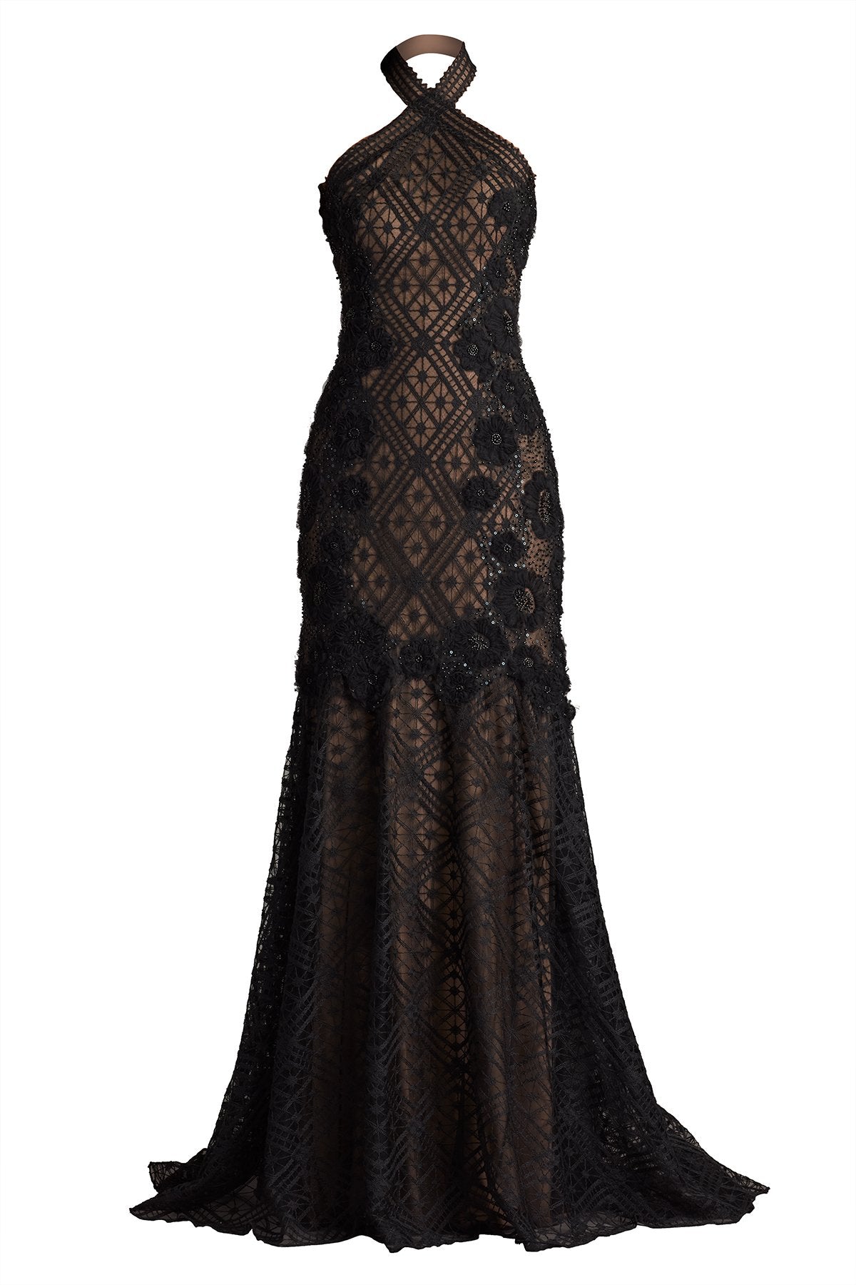Lakota Embroidered Halter Gown