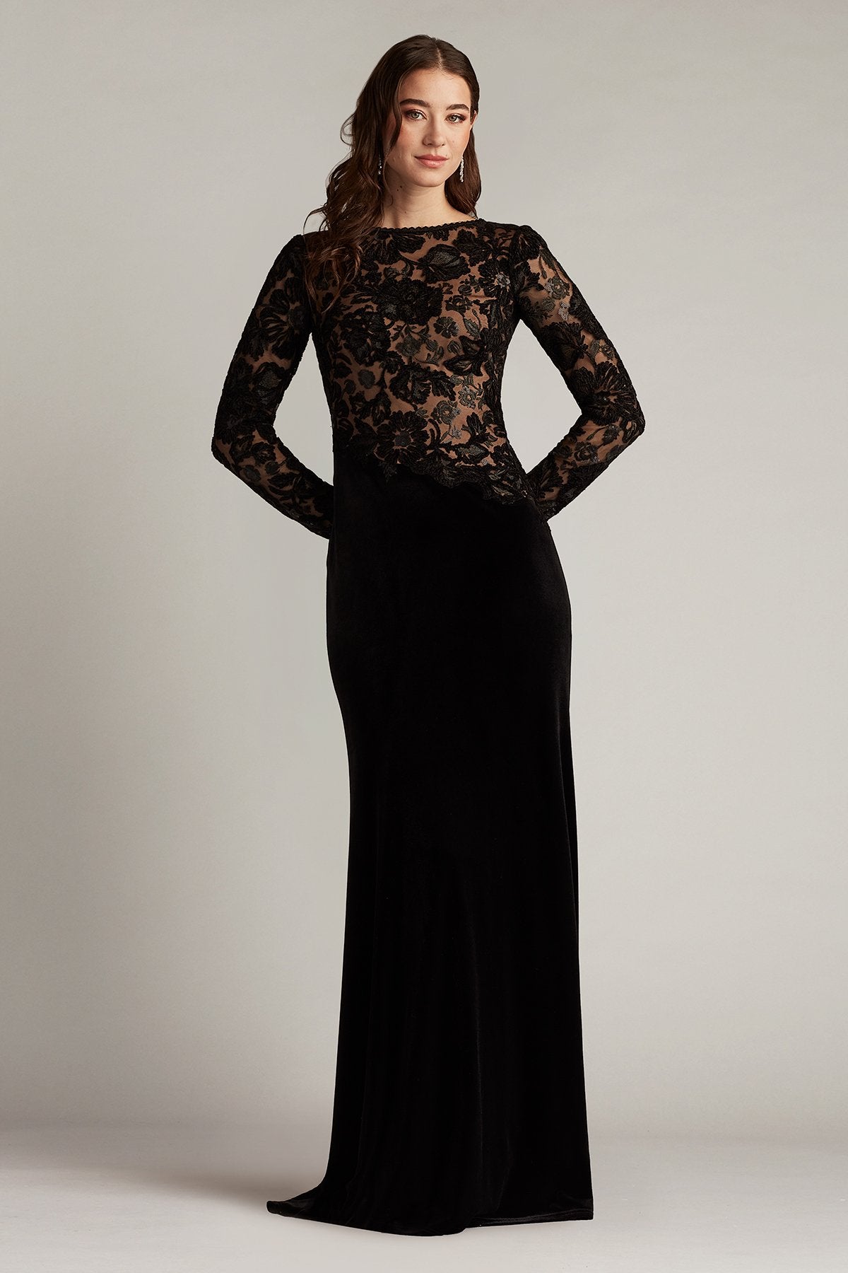 Forena Embroidered Crepe Gown
