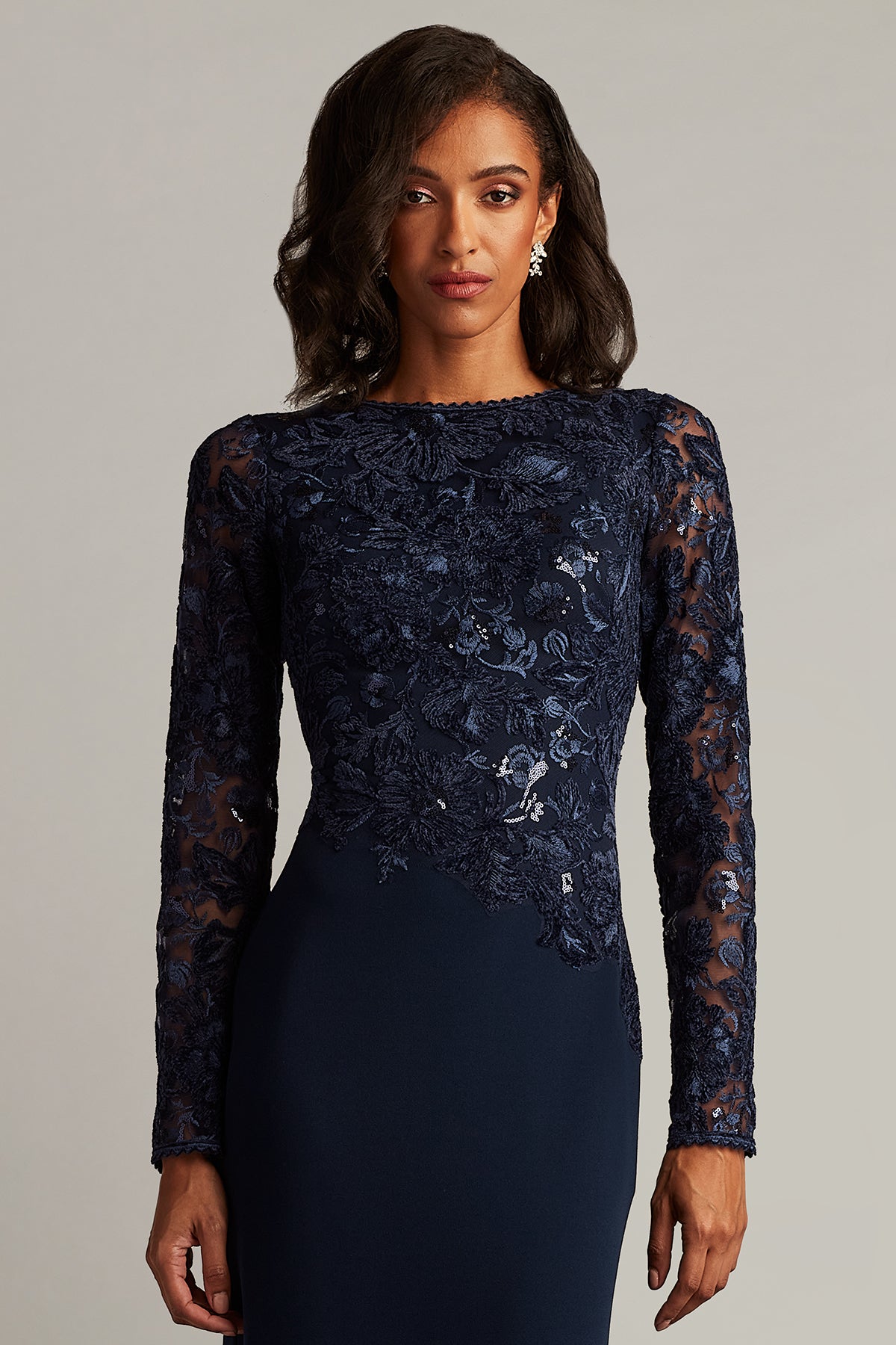 Forena Embroidered Crepe Gown – Tadashi Shoji Official Online Boutique