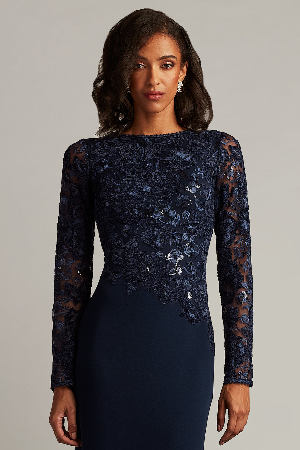 Forena Embroidered Crepe Gown