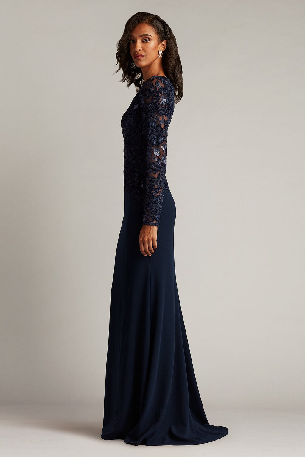 Forena Embroidered Crepe Gown