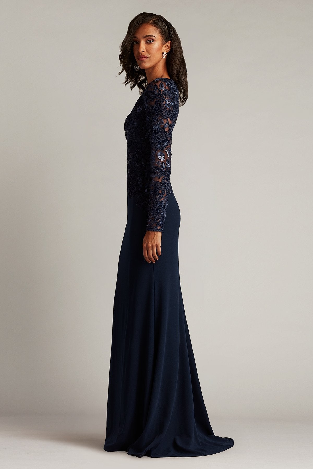 Forena Embroidered Crepe Gown