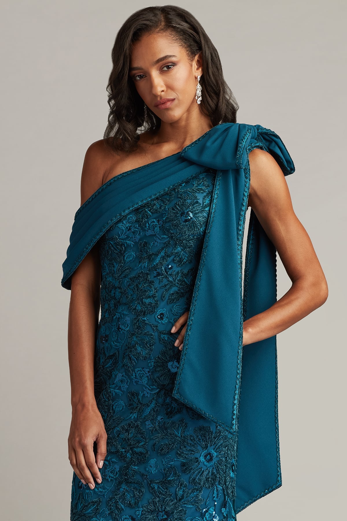 Ishani Bow-Shoulder Gown