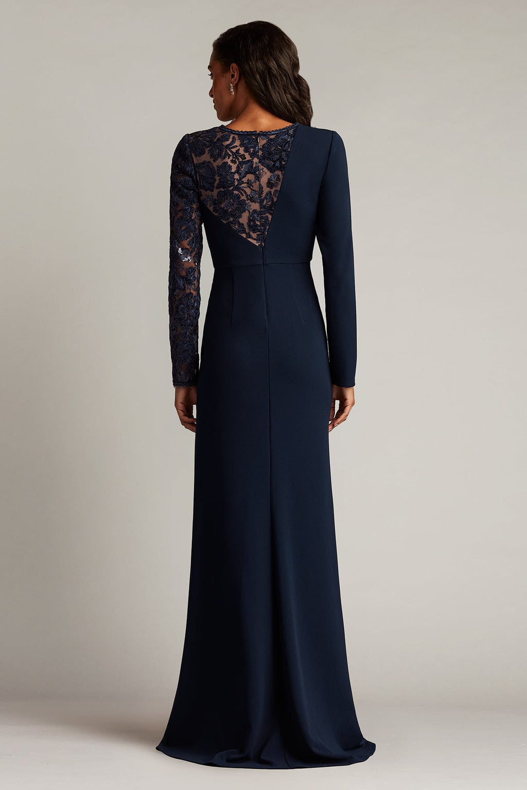 Devika Embroidered Twist-Drape Gown