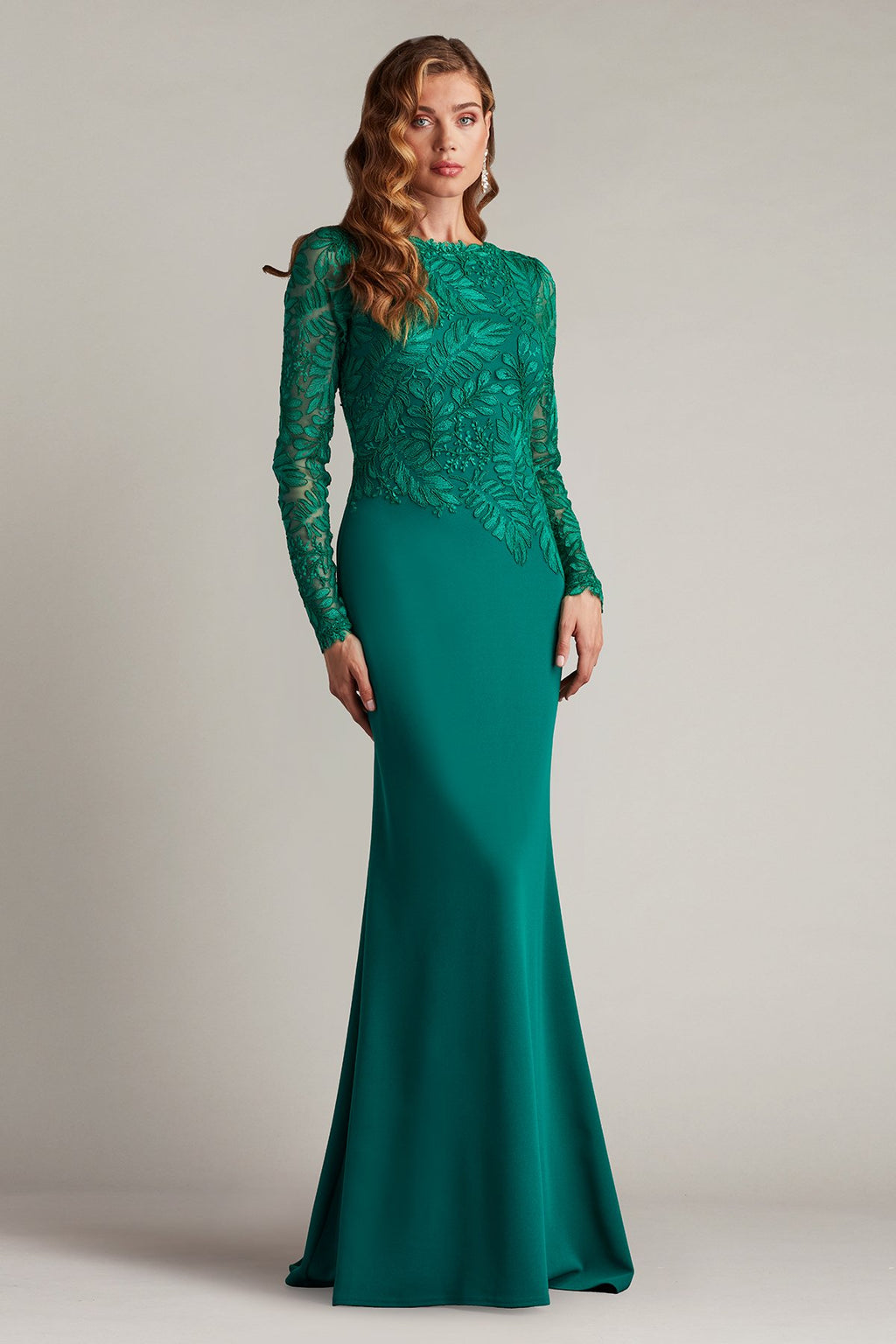 Caliste Embroidered Crepe Gown