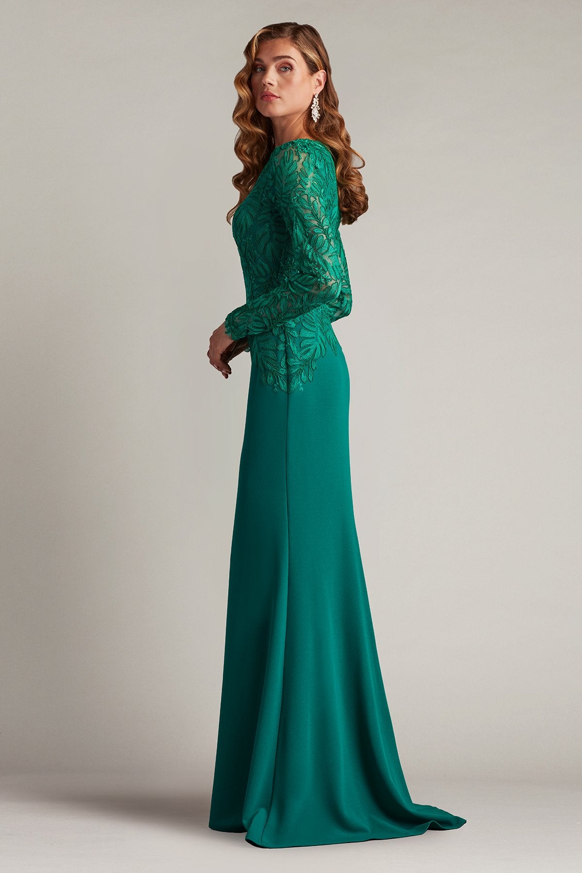 Caliste Embroidered Crepe Gown Emerald Tadashi Shoji Official Online Boutique Caliste Embroidered Crepe Gown Emerald Tadashi Shoji Official Online Boutique