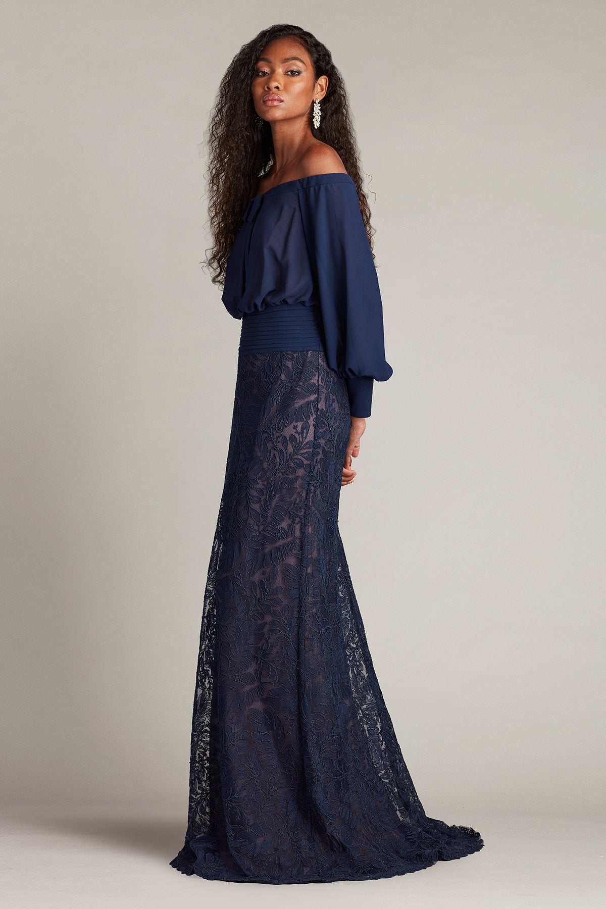 Azura Off-Shoulder Blouson Embroidered Gown