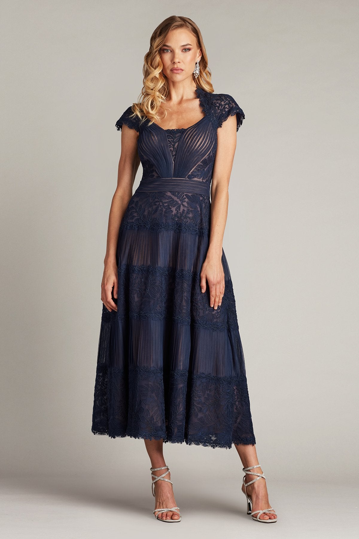 tadashi shoji lace dress Formal Long Sleeve Mother of the Bride CHT25390L The Dress Outlet Draped to perfection, detailed in