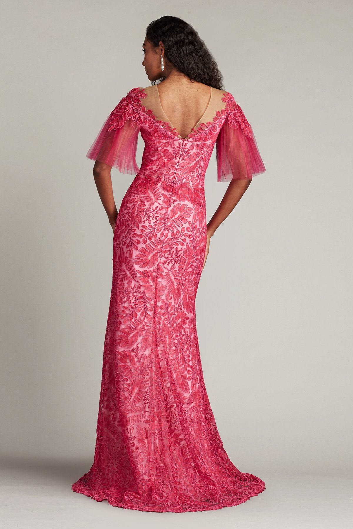 美品✨ 完売品　TADASHI SHOJI リボン アシンメトリー ドレス Ryn Embroidered Tulle Illusion Gown – Tadashi Shoji Official