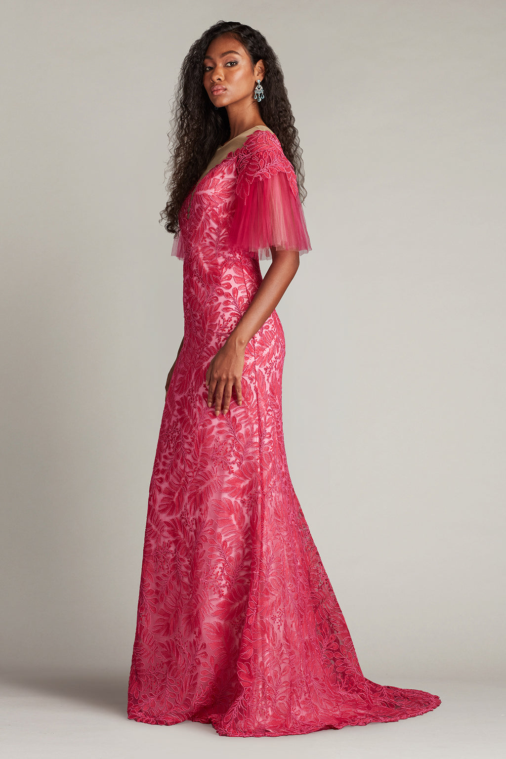 Ryn Embroidered Tulle Illusion Gown
