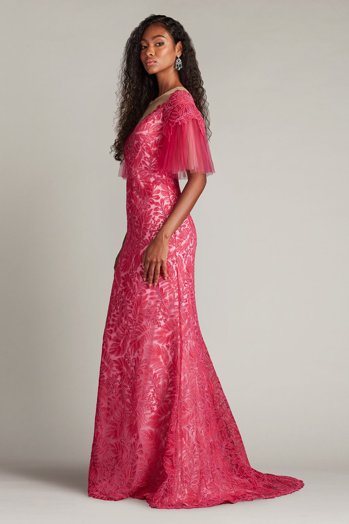 Ryn Embroidered Tulle Illusion Gown