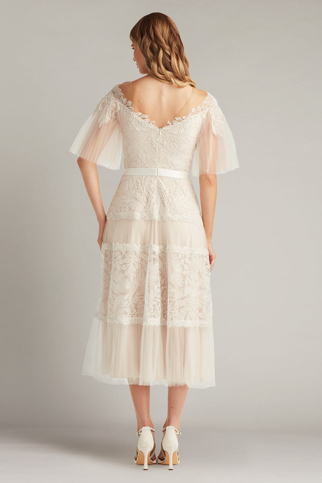 Tresca Embroidered Tulle Midi Dress