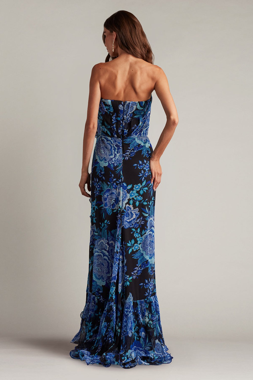 Morwenna Floral Print Ruffle Gown – Tadashi Shoji Official Online Boutique