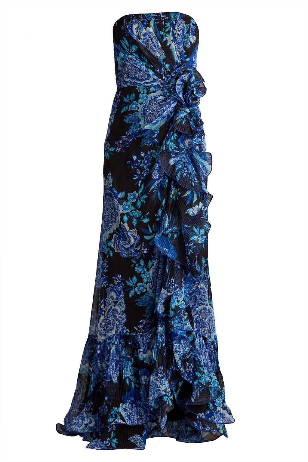Morwenna Floral Print Ruffle Gown – Tadashi Shoji Official Online Boutique